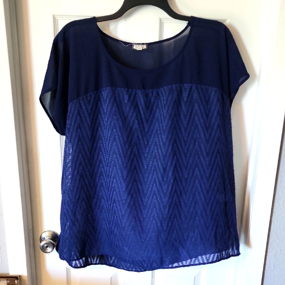 Elegant Navy Blue Women's Top - Picture 1 of 3
